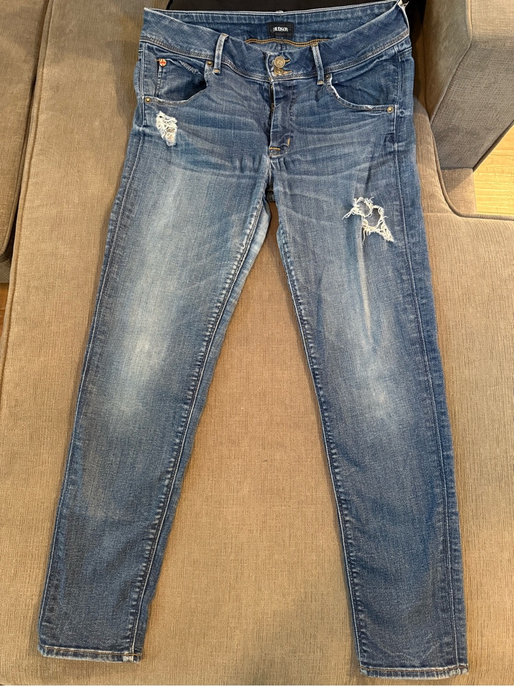 Hudson Jeans Women's Skinny Distressed Blue Denim